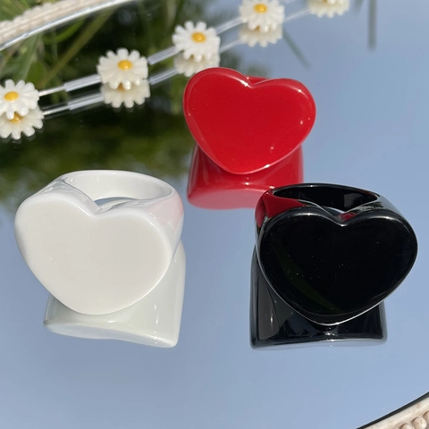 Mode Hars Hart Ring Effen Kleur Gepolijste Vinger Ring Voor Vrouwen Zoete DIY Sieraden Accessoire Materiaal