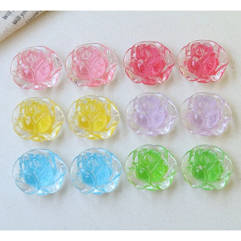 DIY Bunte Glitzer Harz Rosen Charms Für Ohrringe Haarschmuck Handyhülle Dekoration Frische Pastorale Stil Blumen Anhänger Schmuckherstellung Material