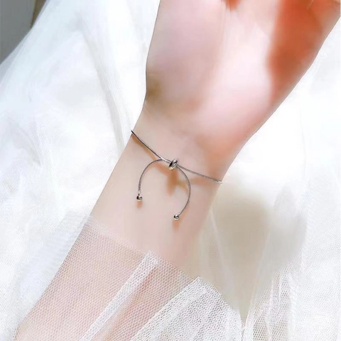 Pulsera de Cadena de Serpiente de Acero de Titanio Minimalista para Mujer Cierre Bolo Ajustable Oro Rosa Plata Joyería