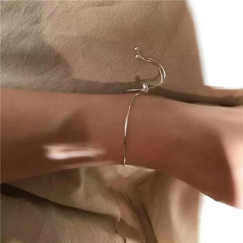 Pulsera de Cadena de Serpiente de Acero de Titanio Minimalista para Mujer Cierre Bolo Ajustable Oro Rosa Plata Joyería