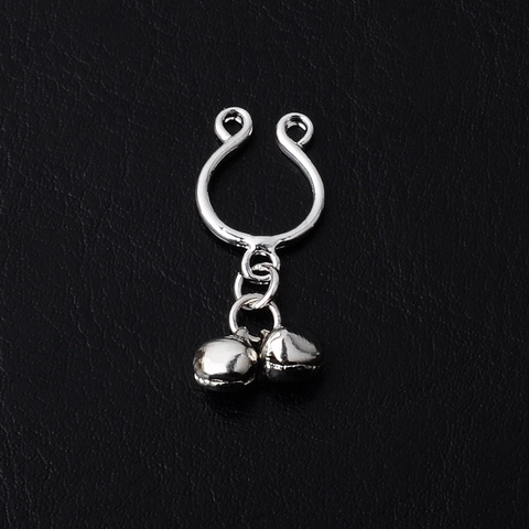 Gothic Non-Piercing Alloy Bell Nipple Clamps Silver Electroplated U-Shape Body Jewelry For Unisex Alternative Party Accessory
