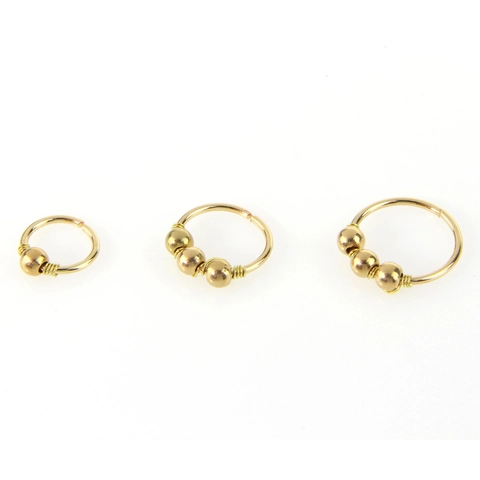 Stainless Steel Nose Ring Hoop Round Bead Body Piercing Jewelry Gold Silver Rose Gold Ear Cartilage Stud Rings For Women Men