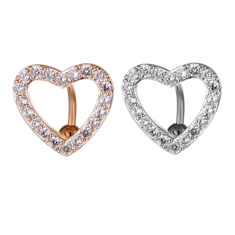Herz Bauchnabelpiercing Edelstahl Zirkon Bauchnabel Piercing Schmuck Für Damen Hohl Liebe Form Körper Piercing Accessoire