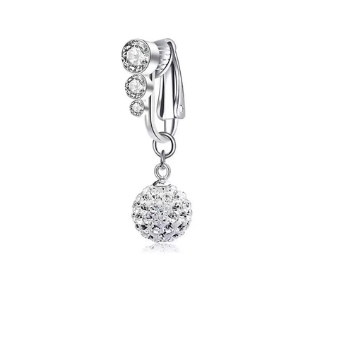Copper Non Pierced Fake Belly Ring Heart Pearl Rhinestone Navel Clip For Women Body Jewelry No Piercing Needed Fashion Accessory