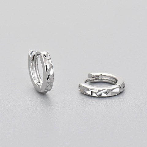 Geometrische Kupfer Creolen Mit Diamantschliff Für Damen Minimalistische Huggie-Ohrringe Gold Weißgold Modeschmuck
