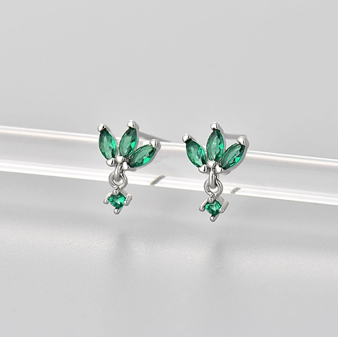 Trend Marquise Cut Rhinestone Stud Earrings For Women Copper Gold Silver Plated Elegant Small Sweet Versatile Fashion Jewelry Gift