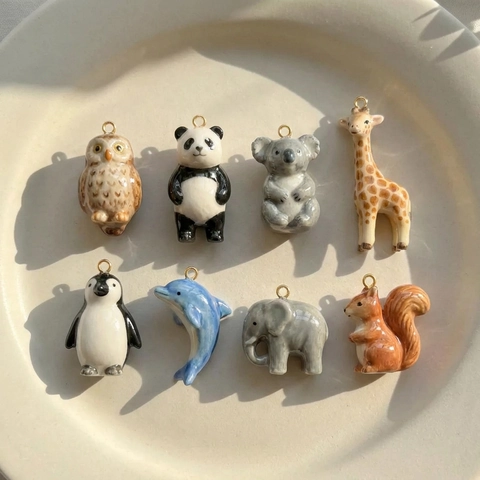 Edelstahl Tier Anhänger Halskette Gold Silber Farbe Panda Koala Pinguin Elefant Delfin Eule Minimalistisch Damen Schmuck