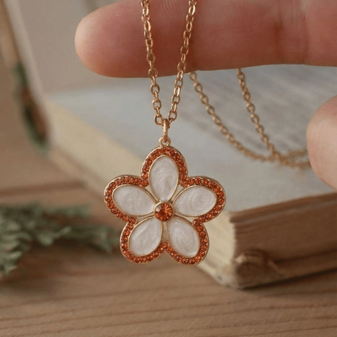 DIY Jewelry Charms Necklace For Women Copper Gold Plated Enamel Heart Flower Yin Yang Cross Fruit Pendant Stainless Steel Chain