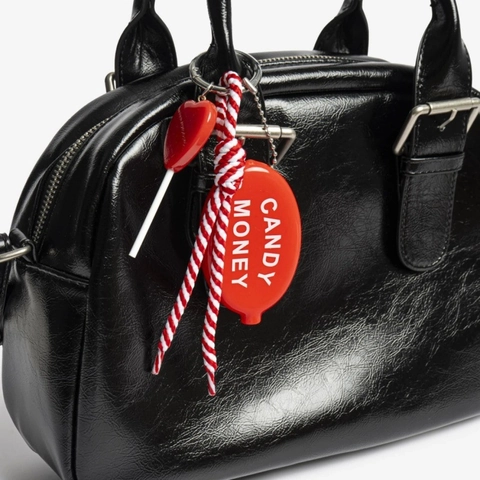 Fashion Handmade Woven Rope Keychain Cute Heart Candy NYC Taxi Bag Charm Women Girl Plastic Alloy Polyester Sweet Bag Accessories