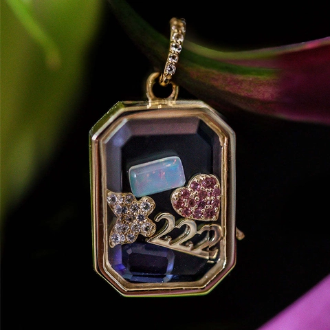 Vintage Koper Vergulde Medaillon Ketting Hanger Voor Vrouwen DIY Sieraden Maken Charms Hart Vlinder Engelengetal Geboortesteen Accessoire