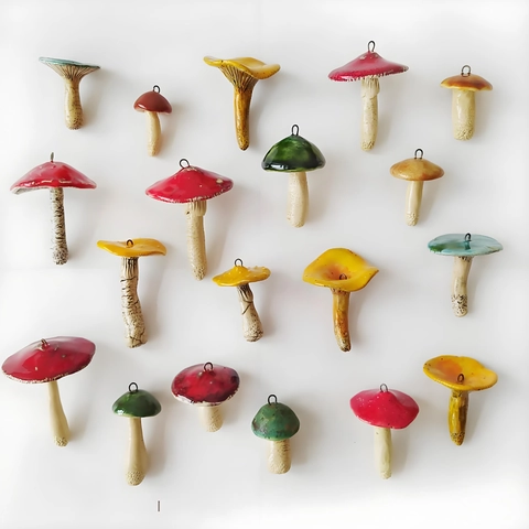 14K Gold Plated Copper Mushroom Pendants Colorful Enamel Mushroom Charms Forest Style DIY Necklace Accessories For Women Jewelry