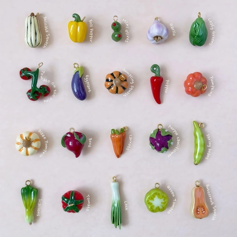Stainless Steel Vegetable Fruit Pendant Necklace 18K Gold Plated Paperclip Mariner Chain For Women Men Chili Eggplant Food Jewelry