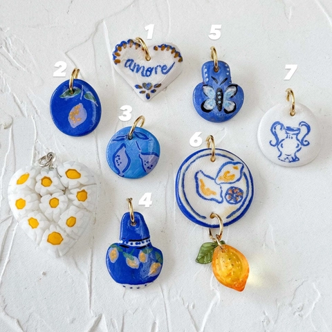 Vintage Copper Enamel Heart Lemon Pendant Necklace For Women Electroplated DIY Painted Butterfly Charms Fashion Jewelry Gift