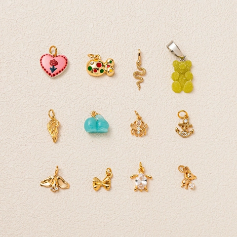 Mode Koper Emaille Dier Hanger Ketting Met Slang Beer Konijn Spin Vis Charms Strass DIY Sieraden Vrouwen Cadeau