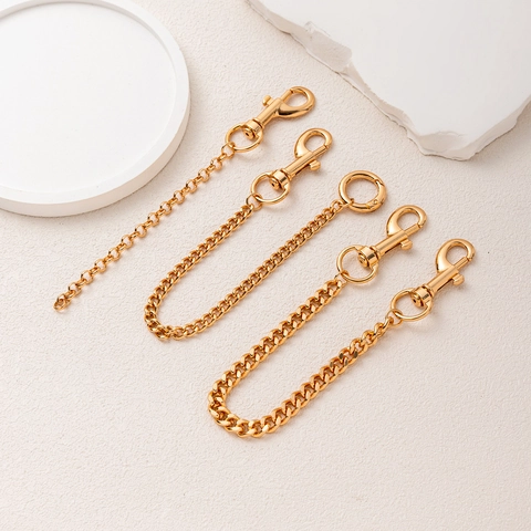 Cadena De Bolso De Aleación De Oro De Lujo Extensión Llavero De Metal Reemplazo Correa Eslabón Para Bolso Accesorios