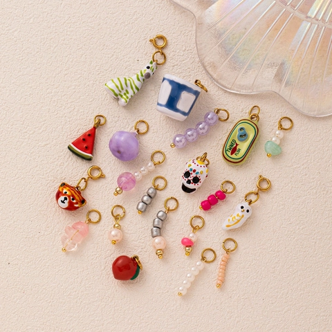 Stainless Steel Pendant Necklace For Women Cool Skull Animal Fruit Shape DIY Jewelry Accessories Gold Plated Enamel Charms