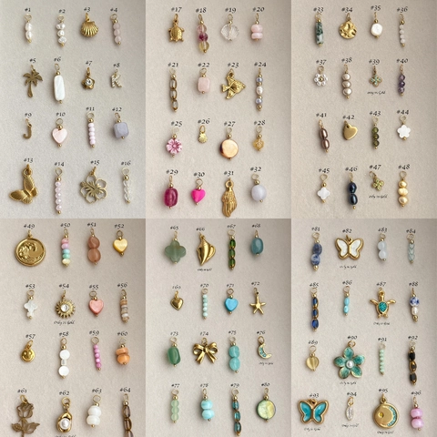 18K Gold Plated Stainless Steel Pendants Charms With Rhinestone Artificial Pearl For DIY Jewelry Making Women Vintage Charms
