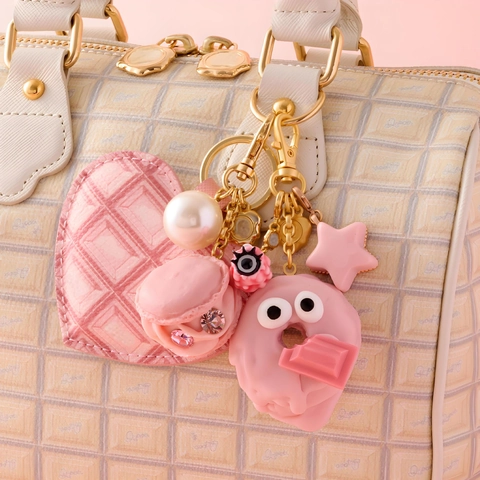 Vintage Elegante Macaron Taschenanhänger Mit Künstlicher Perle Strass Herz Donut Süß Niedlich Tasche Charme Schlüsselanhänger Damen