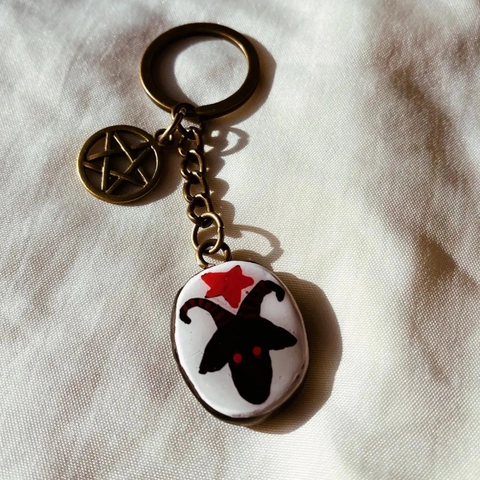 Vintage Gothic Oil Painting Art Keychain Dark Gothic Bronze Metal Snake Wolf Heart Cow Skull Bag Pendant Halloween Gift Accessory