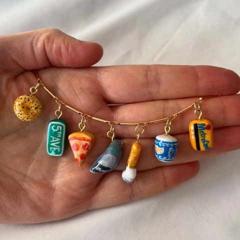 Collier Pendentif en Cuivre Série Urban Food Breloques Créatives Pizza Donut Tasse de Café pour Femme Accessoire Bijoux DIY