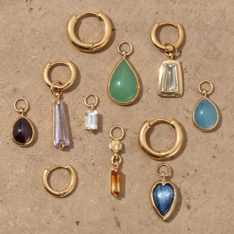 Edelstahl Achtzehn Karat Vergoldet Zirkon Anhänger DIY Kette Halskette Für Damen Vintage Geometrischer Schmuck