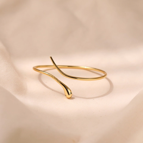 Vintage 18K Vergoldeter Messing Schlange Offener Armreif Für Damen Minimalistische Tierform Grüner Strass Auge Manschette Schmuck