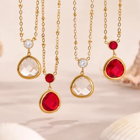 Set di Gioielli in Acciaio Inossidabile Placcato Oro 18K per Donna Farfalla Uccello Tartaruga Cuore Pendente Collana Bracciale Zirconia Gioielli Bohemian
