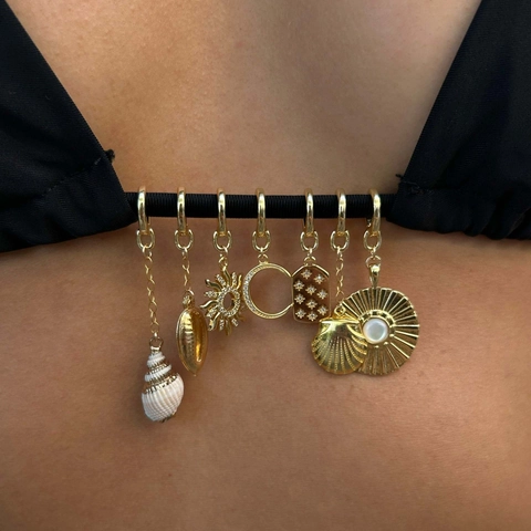 18K Verguld Roestvrij Staal Mariene Hemelse DIY Hanger Voor Zomer Strand Bikini Ketting Zon Maan Schelp Sieraden Accessoire