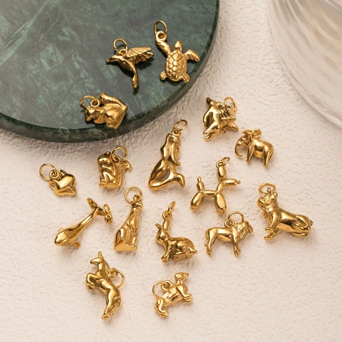 18K Vergulde Roestvrij Stalen Dieren Hanger Ketting Voor Mannen Vrouwen Dierenriem Leeuw Tijger Olifant Mode Sieraden