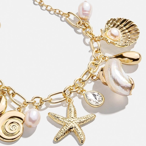 Ozean Meereslebewesen Anhänger Halskette Armband 18K Vergoldet Kupfer Büroklammerkette Delphin Seestern Schildkröte Damen Schmuck