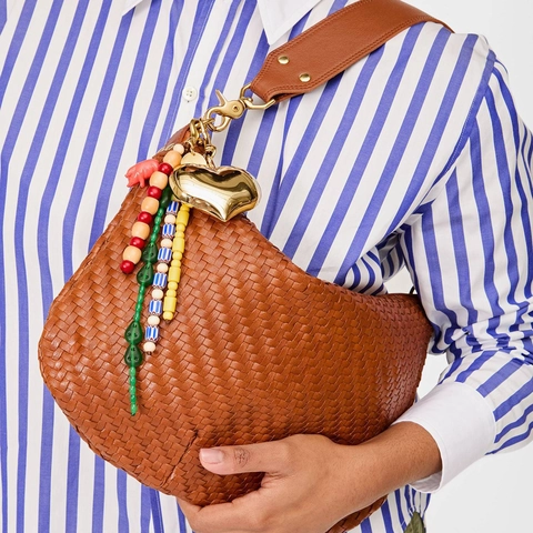 Ciondolo per Borsa alla Moda Accessori Gioielli DIY Lega Perla Artificiale Strass Cuore Fiore Pendente Portachiavi per Borsa da Donna