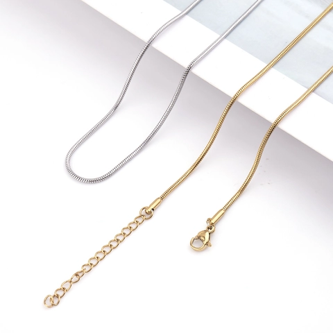 Stainless Steel Snake Chain Necklace Minimalist Round Snake Bone Chain Gold Silver Black Rose Gold Fashion Jewelry Gift
