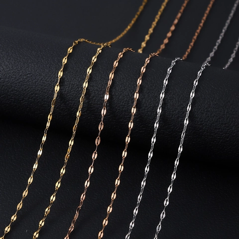 Stainless Steel Lip Chain Necklace For Women Minimalist Gold Silver Rose Gold Plated Fashion Jewelry Clavicle Chain Gift