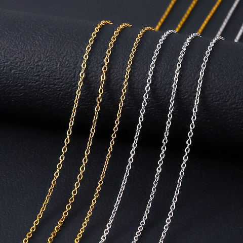 Hammered Stainless Steel Cross Chain Necklace Basic O-Chain With Lobster Clasp Extension For DIY Jewelry Making Accessories