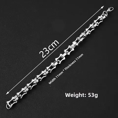 Stainless Steel Keel Chain Bracelet For Men Women Industrial Punk Style Geometric Polished Heavy Metal Link Chain Hand Jewelry Gift