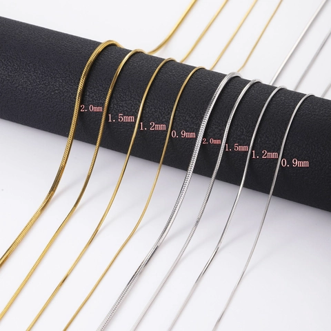 Stainless Steel Octagonal Snake Chain Necklace 18K Gold Silver Plated Fashion Minimalist Choker For Women Men Jewelry