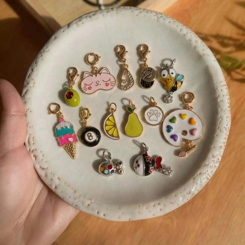 Fashion Enamel Drip Oil Copper Pendant Necklace For Women Colorful Bee Palette Ice Cream Cat Heart Star Charm Gold Plated Jewelry DIY Accessories