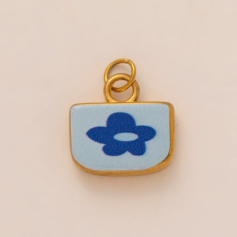 Ciondoli in Acciaio Inossidabile Placcato Oro 18K Smalto Casa Fiore Cuore per Creazione Gioielli DIY Accessori Scarpe