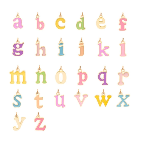 Gepersonaliseerde Imitatieparel Ketting Met Kleurrijke Emaille Alfabet Initialen Letters Legering Hanger Sieraden Voor Vrouwen