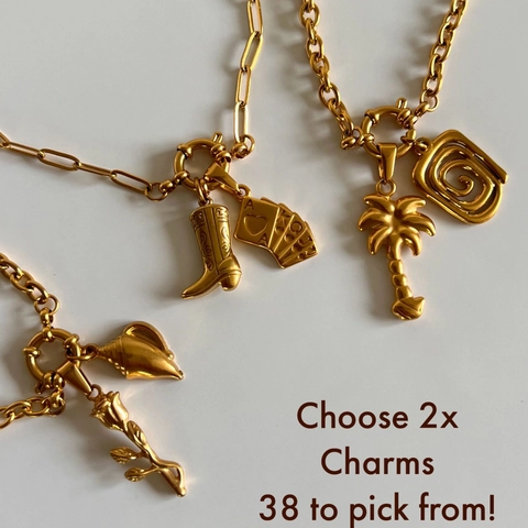 Collana DIY in Acciaio Inossidabile Vintage per Uomo Donna Placcata Oro Catena a Graffetta Perla Artificiale Croce Gioielli