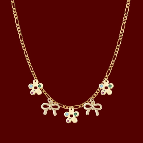 18k Gold Plated Stainless Steel Pendant Necklace For Women Men DIY Figaro Paperclip Chain Enamel Heart Boot Star Charm Jewelry