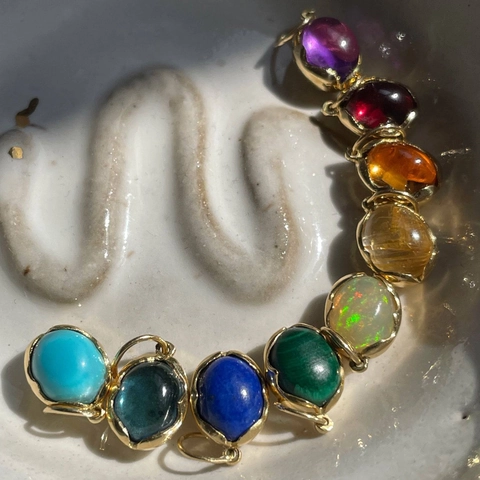 Boheems Verguld Koper Maand Geboortesteen Hanger Voor DIY Sieraden Maken Vintage Ovale Kunstmatige Edelsteen Hangers