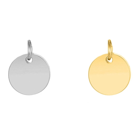 Minimalist Round Stainless Steel Pendant Charm DIY Jewelry Making Accessories Mirror Polished Single Hole Circle Tags Gold Silver Colors