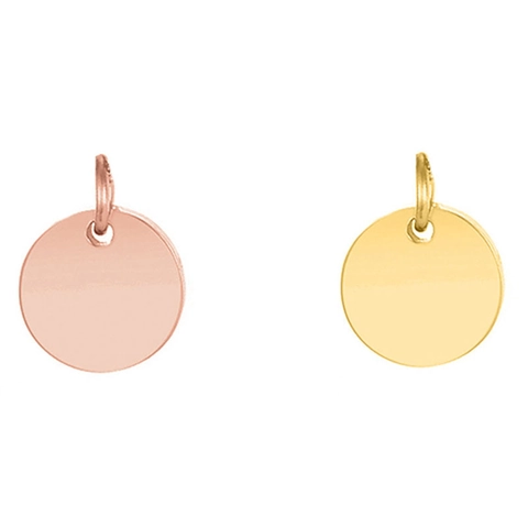 Minimalist Round Stainless Steel Pendant Charm DIY Jewelry Making Accessories Mirror Polished Single Hole Circle Tags Gold Silver Colors