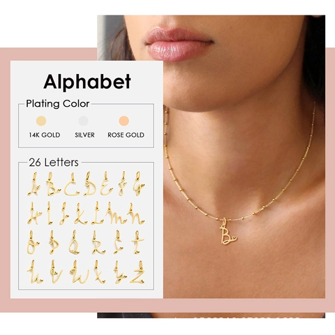Collana Con Pendente Lettera In Acciaio Inossidabile 316 Oro Argento Placcato Dettaglio Cuore Gioielli Alfabeto Personalizzati Donna