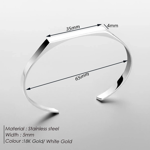 Minimalistischer Edelstahl Geometrischer Armreif Für Herren Moderner Industrieller Stil 18K Gold Silber Plattierter Offener Armreif Schmuck