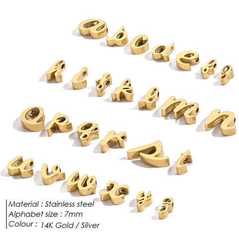 316 Stainless Steel Lowercase Alphabet Charms Mirror Polished Letter Pendants For DIY Jewelry Making Women Necklace Bracelet