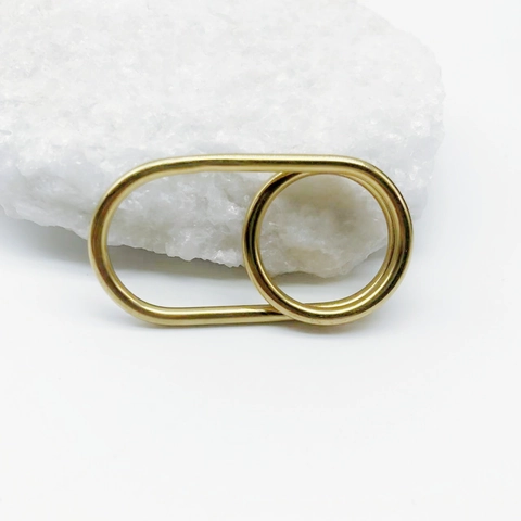 Minimalist Stainless Steel Double Interlocking Ring For Women Geometric Crossover Line Gold Plated Finger Ring Jewelry Gift