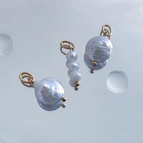 Minimalistische Edelstahl Süßwasserperle Anhänger Barock Unregelmäßig Perlenstrang Gold Silber Schmuckherstellung DIY Zubehör