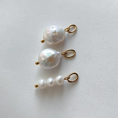Minimalistische Edelstahl Süßwasserperle Anhänger Barock Unregelmäßig Perlenstrang Gold Silber Schmuckherstellung DIY Zubehör